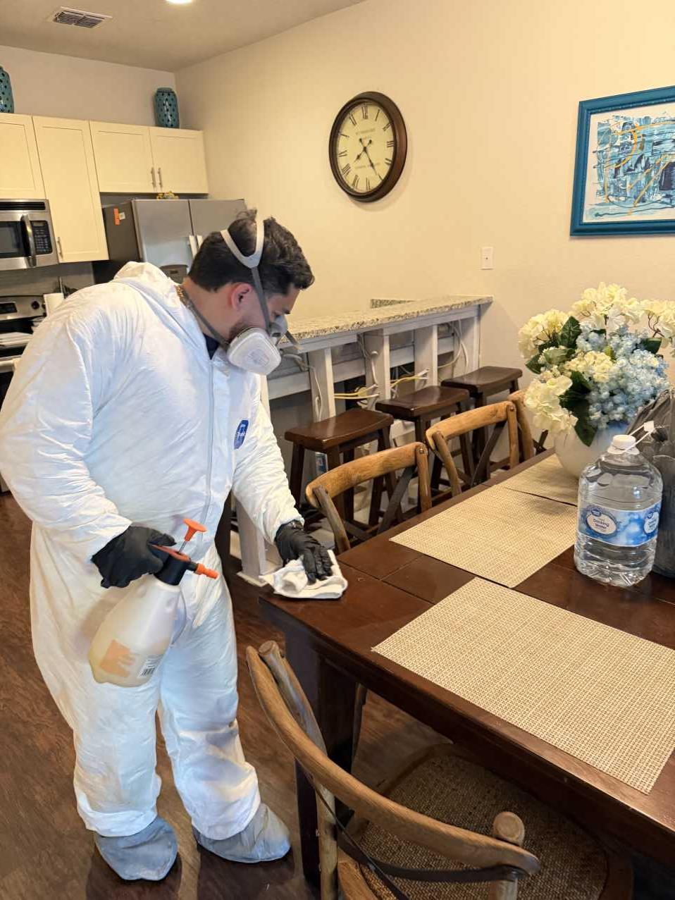 Final detail cleaning after commercial mold remediation