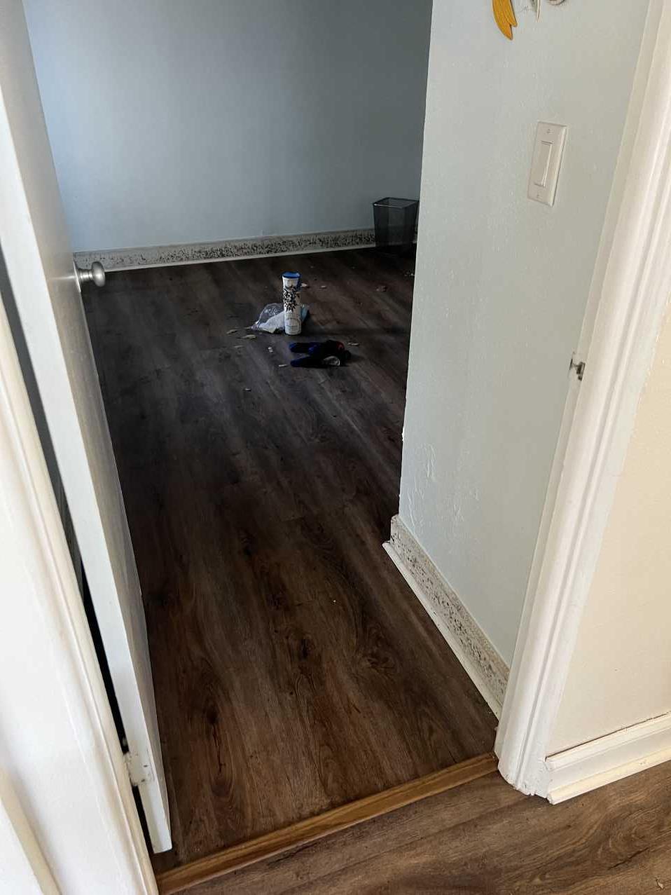 Hallway in a Florida home affected by Hurricane Helene flooding
